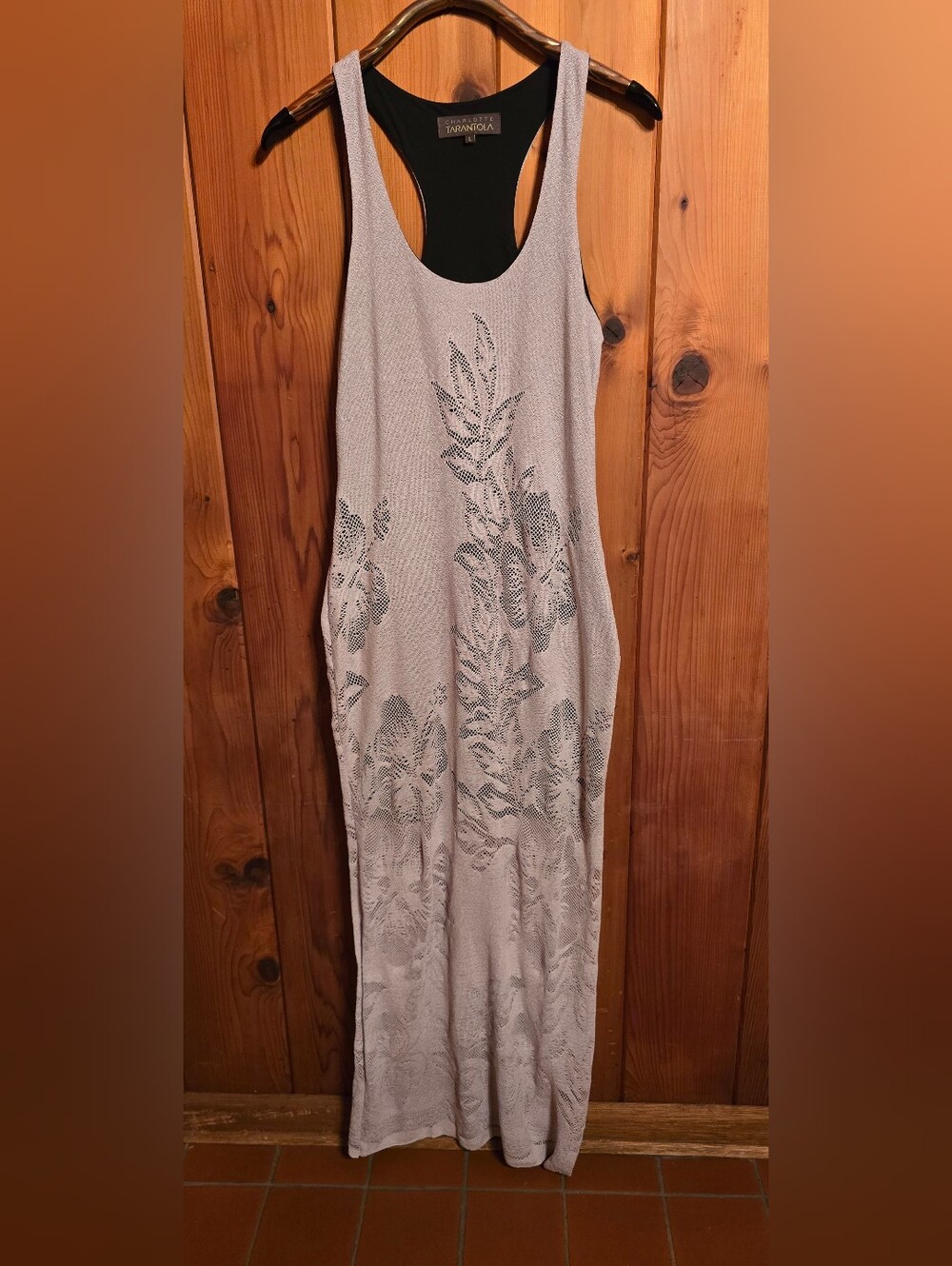 Charlotte Tarantola Lilac Knit Maxi Dress with Black Racerback